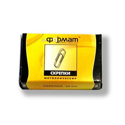 Скрепки 28 мм, металлические, овальные, 100 шт., к/к, inФОРМАТ