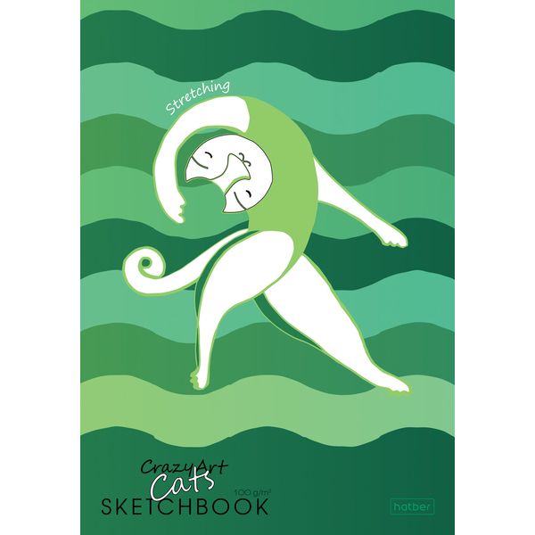 Скетчбук А5, на склейке, 40 л., бел. блок 100 г/м², Hatber Premium Коты небывалой красоты  Акция!