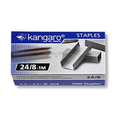Скобы для степлера №24/8, оцинкованные, 1000 шт., Kangaro
