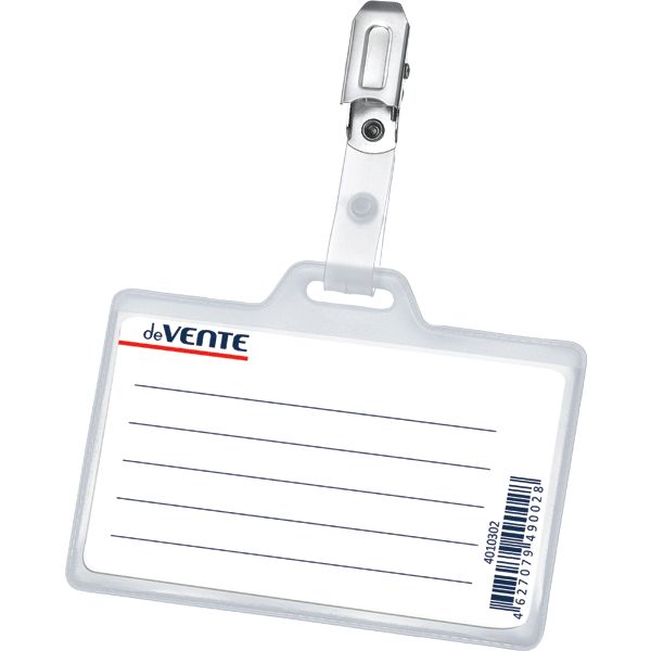 Бейдж на клипсе deVENTE, PP, горизонтальный, 90*60 мм Бейдж на клипсе deVENTE, PP, горизонтальный, 90*60 мм