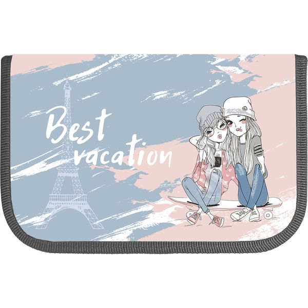 Пенал 1 отд., на молнии, 200*130*20 мм, текстиль, карман д/телефона, LAMARK Smart pocket_Best Vacation  Акция!