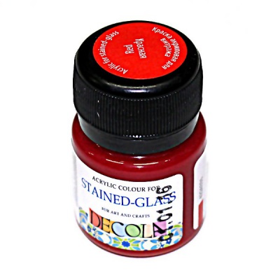 Краска по стеклу и керамике DECOLA, красная, банка 20 мл Акция!