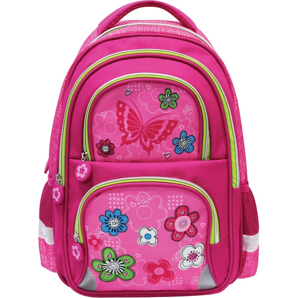 Рюкзак ученический BRAUBERG Розовые цветы, 38*30*14 см, 20 л, 550 г, 2 отд., эрг. спинка  Акция!