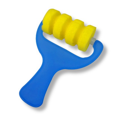 Валик художественный фигурный СОНЕТ, поролон 70 мм, пластиковая ручка (вертикальные полосы) Акция!