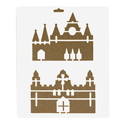 Трафарет пластиковый 22х25см замки Акция!