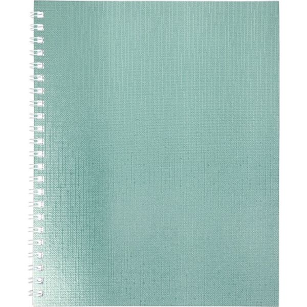 Тетрадь А5, 48 л., клетка, 65 г/м², на гребне, облож. бумвинил, тисн. "сатин", Hatber Metallic_Мята