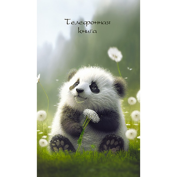 Книга телефонная с вырубкой, А5, 80 л., линия, PLANOGRAF Милая панда, 7БЦ, лам. глянцевая Акция!