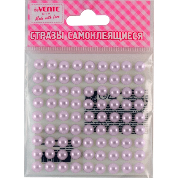 Стразы самоклеящиеся Ø8 мм, 80 шт., цв.: сиреневый, deVENTE Жемчуг