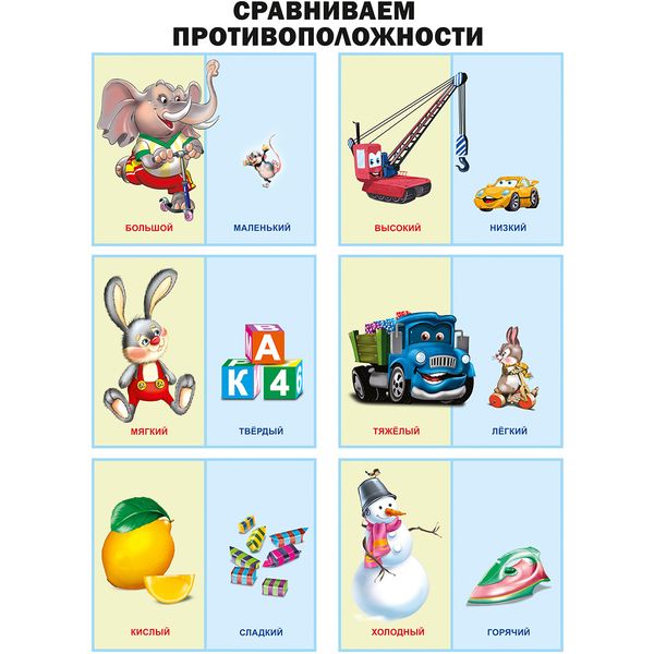 Плакат А2. Сравниваем противоположности, изд. Prof-Press   Акция