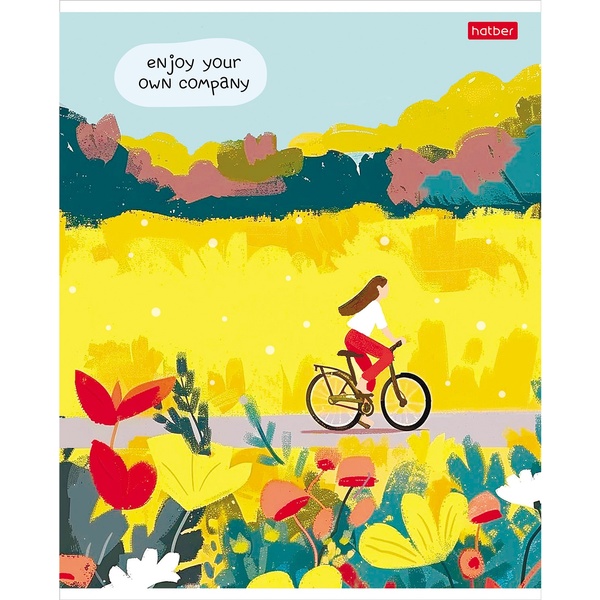 Тетрадь А5, клетка, 48 л., на скобе, 65 г/м², пласт. облож., Hatber Наедине с собой (акционный товар)