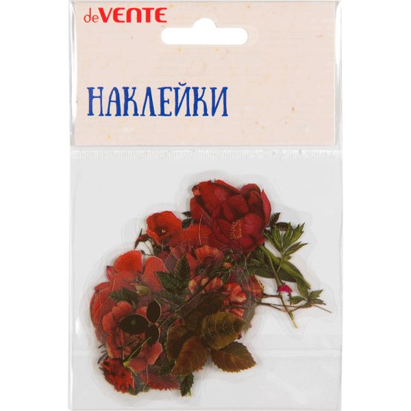 Наклейки для творчества deVENTE Red flowers, PVC, 20 шт. (от 20 до 60 мм) Наклейки для творчества deVENTE Red flowers, PVC, 20 шт. (от 20 до 60 мм)