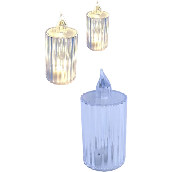 Свеча LED "Столбик" h=4.5 см, перламутровая, теплый свет