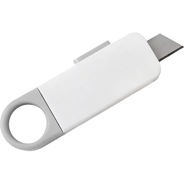 Нож канцелярский mini 16 мм deVENTE Mentality Бело-серый, блокировка push-lock