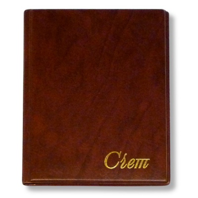 Папка адресная "Счет", В6, пвх/поролон, карманы-уголки, тисн. ф., бордовая