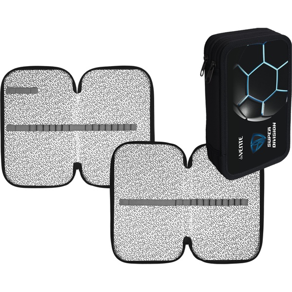 Пенал 2 отд., на молнии, 205*120*40 мм, металлизир. картон, конгрев, deVENTE Super Division