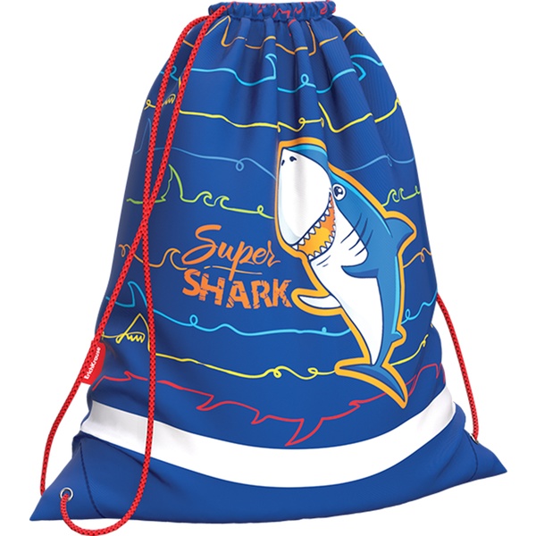 Сумка для сменной обуви 44*36.5 см ErichKrause Super Shark, светоотраж. элементы Сумка для сменной обуви 44*36.5 см ErichKrause Super Shark, светоотраж. элементы