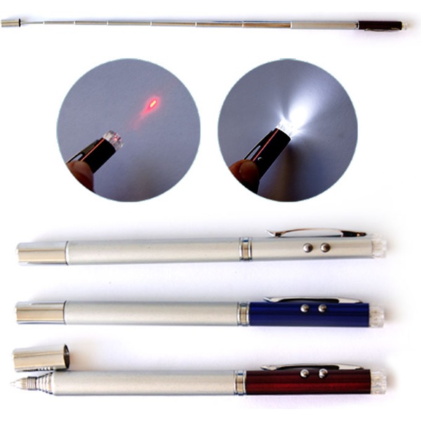 Ручка шариковая с лазерной/телескопич. указкой + LED фонарик + стилус, J.Otten 5 в 1 Акция!