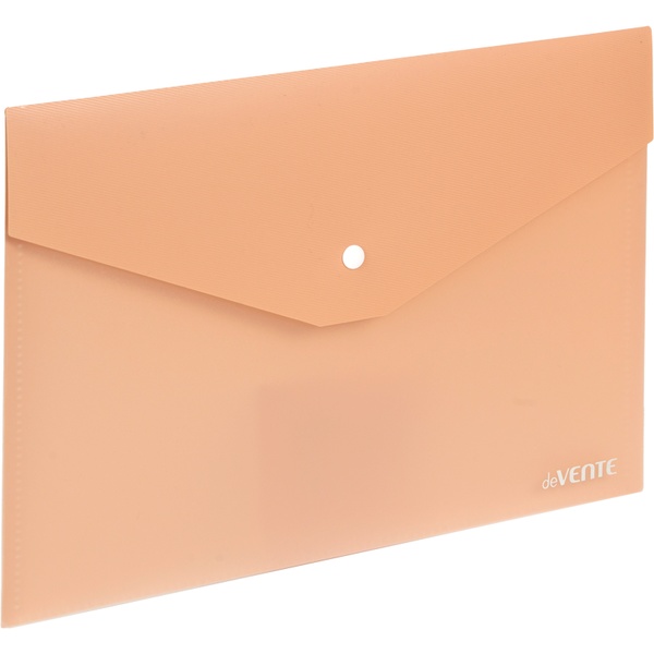 Папка-конверт на кнопке, А4, PP 350 мкм, "текстиль", прозрачная, deVENTE sigNATURE_пудрово-розовая