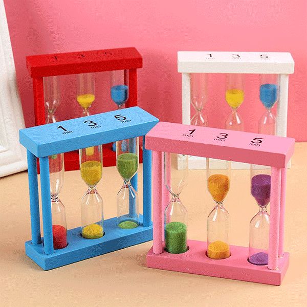 Часы песочные на 1-3-5 минуты deVENTE Benefit, 9*9*3 см, дерево/стекло, 4 дизайна Акция!