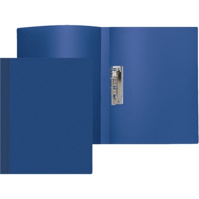 Папка с прижимным механизмом, А4, PP 500 мкм, "песок", 17 мм, Attomex/ Синяя