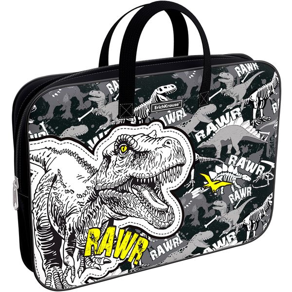 Папка-портфель А4+, текстильная, на молнии, 1 отд., внутр. карман, ErichKrause Dinosaur Park Папка-портфель А4+, текстильная, на молнии, 1 отд., внутр. карман, ErichKrause Dinosaur Park