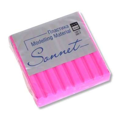 Пластика (полимерная глина) СОНЕТ, запекаемая, 56 г, флуоресцентная маджента Акция!