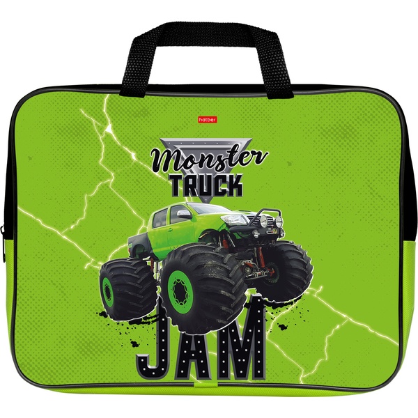 Папка-портфель А4, текстильная, на молнии, 1 отд., Hatber MonsterTruck Папка-портфель А4, текстильная, на молнии, 1 отд., Hatber MonsterTruck