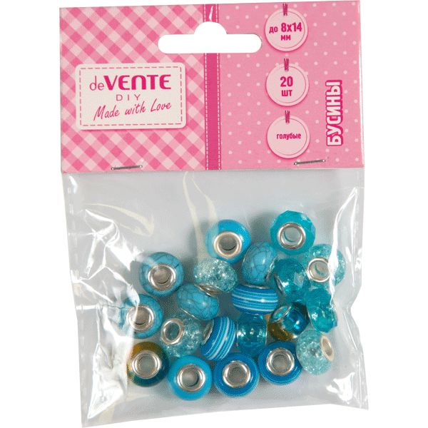 Бусины-шармы 8*14 мм, акрил, цв.: бирюзовый, deVENTE Sea Turquoise (20 шт.) Акция!