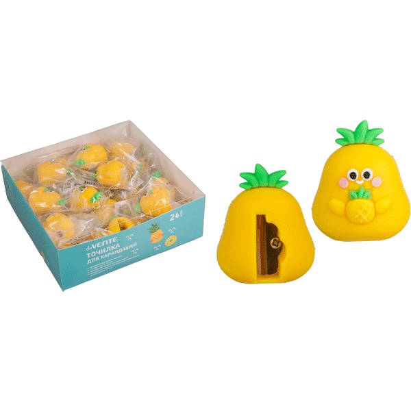 Точилка пластиковая, 1 отв., soft touch, deVENTE Pineapple