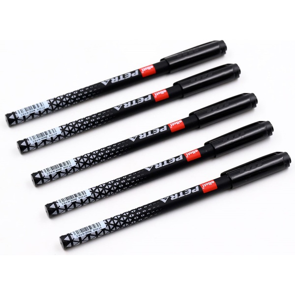 Ручка шариковая, черная, 0.7 мм "игла", круг. корпус, цв. принт, ELLOTT Petra