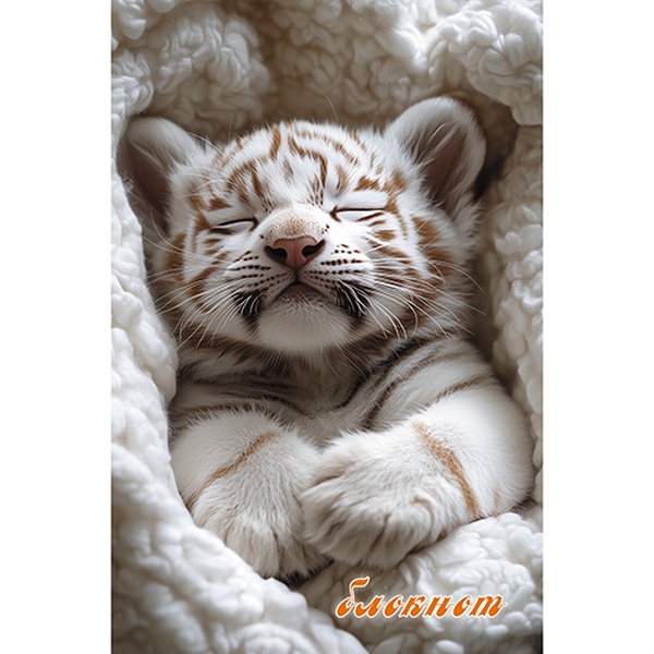 Блокнот на скобе А6, 32 л., клетка, 60 г/м², вд-лак, PLANO Тигренок   Акция!