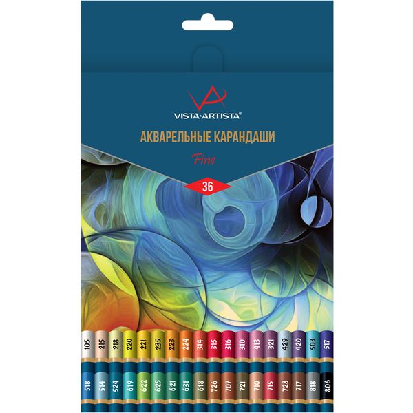 Карандаши акварельные 36 цв., деревянные, круглые, VISTA-ARTISTA Fine (в к/к) Карандаши акварельные 36 цв., деревянные, круглые, VISTA-ARTISTA Fine (в к/к)