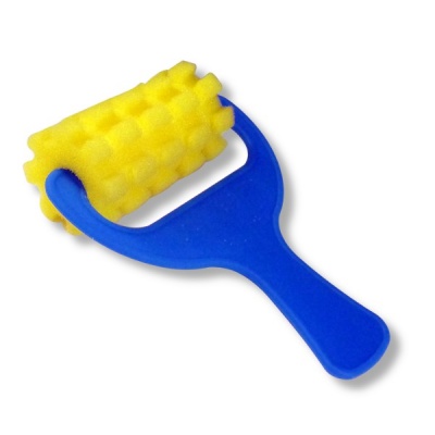 Валик художественный фигурный СОНЕТ, поролон 70 мм, пластиковая ручка (квадраты) Акция!