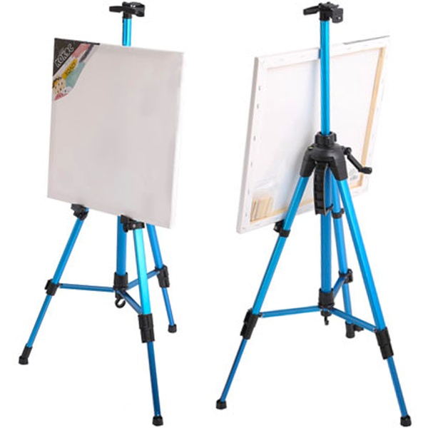 Мольберт напольный КОКОС, тип "тренога", металлический (алюминиевый), синий Акция!