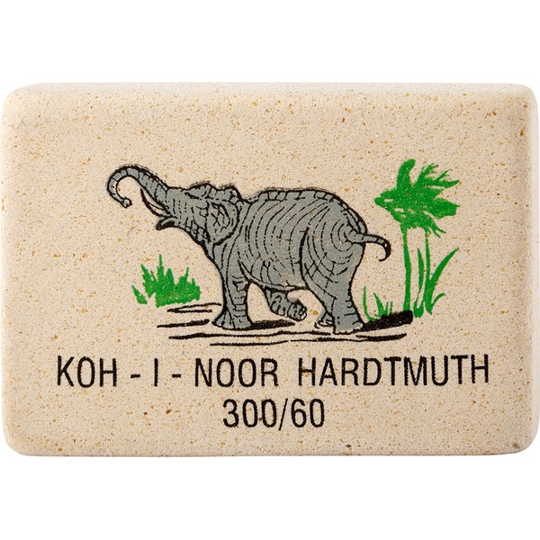 Ластик KOH-I-NOOR Elephant, нат. каучук, прямоугольный, 31*21*8 мм, цв. принт