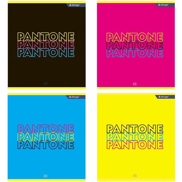 Тетрадь А5, клетка, 48 л., на скобе, 60 г/м², софт-тач, Alingar Pantone_4 дизайна