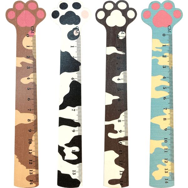 Линейка 14 см, деревянная, фигурная, ассорти 4 дизайна, deVENTE Cat's Foot  Акция!