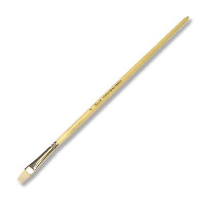 Кисть щетина, №4, плоская, удл. деревянная ручка, лак, СОНЕТ Акция!