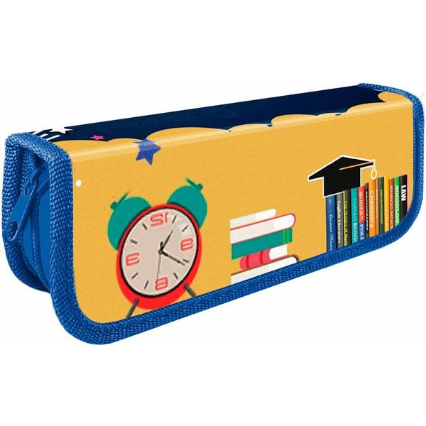 Пенал 1 отд., на молнии, 190*65*30 мм, лам. картон, ПЧЕЛКА Школа
