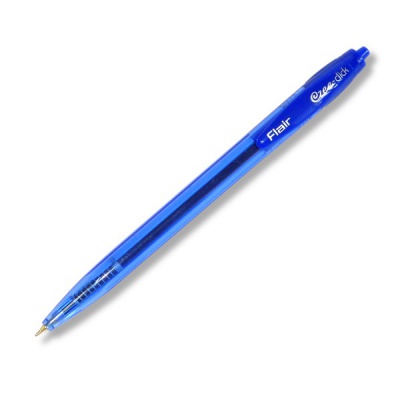 Ручка шариковая автомат., синяя, 0.7 мм, Fine tip, шестигранная, рифл. грип, FLAIR Ezee Click