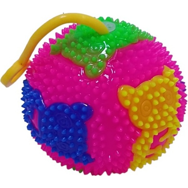 Мяч-попрыгун, на резинке, Ø 75 мм, светящийся, ассорти