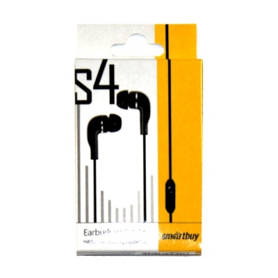 Внутриканальная гарнитура Smartbuy S4 черная в коробке