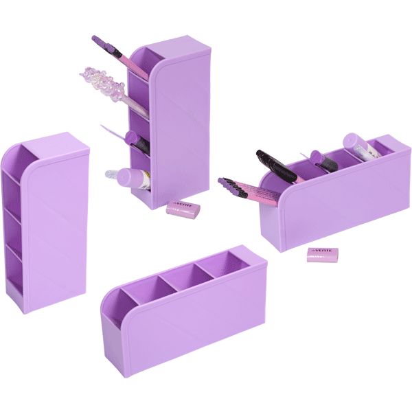 Органайзер для канцелярии deVENTE Pastel, пластиковый, 4 отд., 2 положения, сиреневый  Акция!