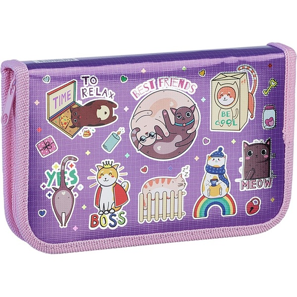 Пенал 1 отд., на молнии, 190*110*25 мм, лам. картон, вн. конгрев, ArtSpace Best Friends  Акция!