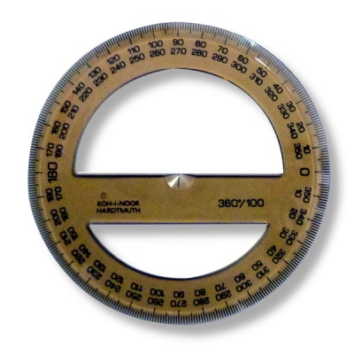 Транспортир 360°/Ø10 см, пластиковый, прозрачный, KOH-I-NOOR_дымчатый