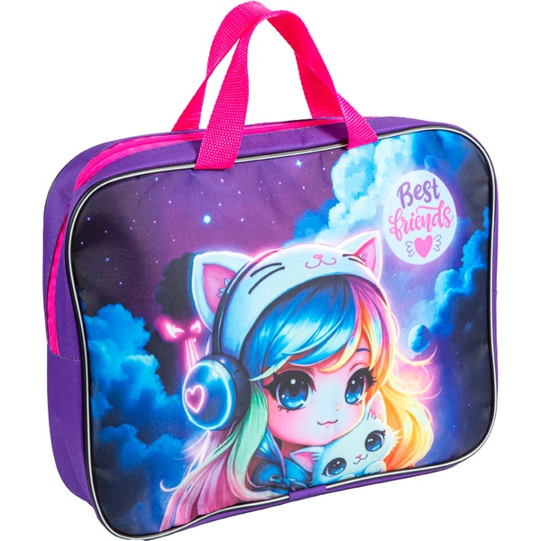 Папка-портфель А4, текстильная, на молнии, 1 отд., Attomex Best Friends