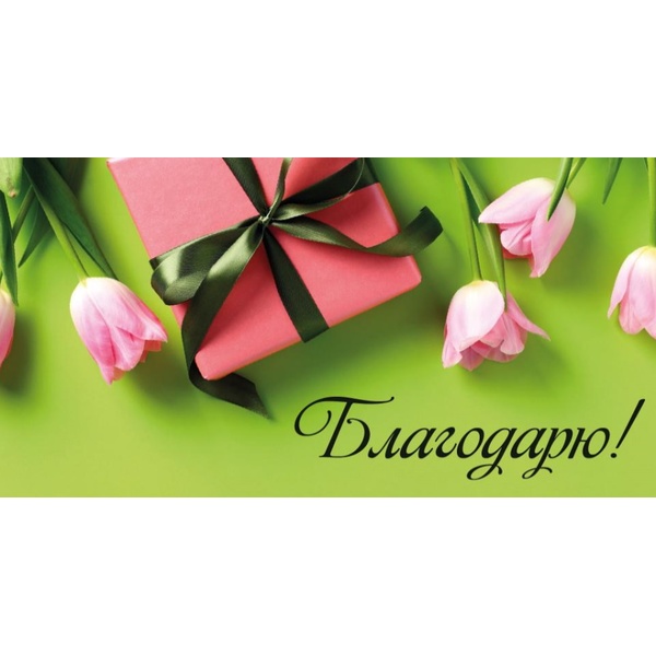 Конверт для денег Благодарю! (тюльпаны и подарок) Конверт для денег Благодарю! (тюльпаны и подарок)