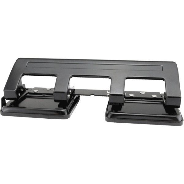 Дырокол на 20 л., 4 отв., металлический корпус, Attomex_черный