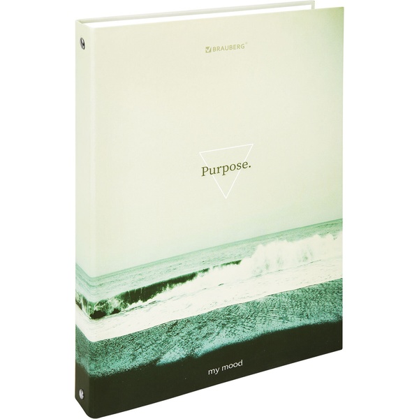 Тетрадь на кольцах, А4, 100 л., клетка, обл. 7БЦ, мат. лам., BRAUBERG Nature