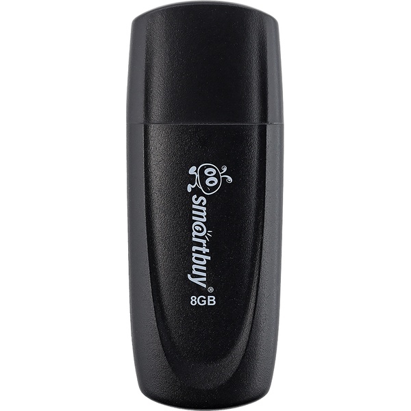 Флеш-накопитель USB 2.0, 8 ГБ, Smartbuy Scout Black/черный